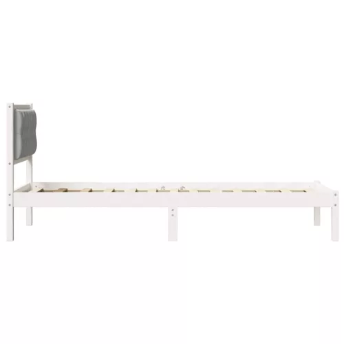 Ágykeret fejtámlával Világosszürke 90 x 200 cm szövet