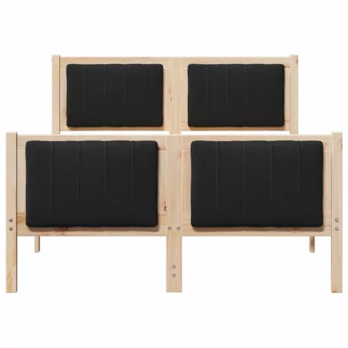Ágykeret fejtámlával Barna és fekete 120 x 200 cm Tömör fenyőfa