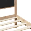 Ágykeret fejtámlával Barna és fekete 120 x 200 cm Tömör fenyőfa