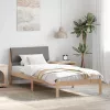 Ágykeret fejtámlával Barna és taupe 100 x 200 cm Tömör fenyőfa