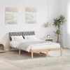 Ágykeret fejtámlával Barna és taupe 120 x 200 cm Tömör fenyőfa