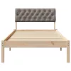 Ágykeret fejtámlával Barna és taupe 90 x 200 cm Tömör fenyőfa