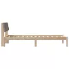 Ágykeret fejtámlával Barna és taupe 90 x 200 cm Tömör fenyőfa
