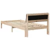 Ágykeret fejtámlával Barna és taupe 90 x 200 cm Tömör fenyőfa