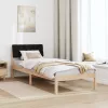 Ágykeret fejtámlával Barna és fekete 80 x 200 cm Tömör fenyőfa
