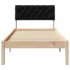 Ágykeret fejtámlával Barna és fekete 80 x 200 cm Tömör fenyőfa