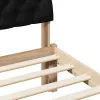 Ágykeret fejtámlával Barna és fekete 80 x 200 cm Tömör fenyőfa