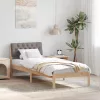 Ágykeret fejtámlával Barna és taupe 80 x 200 cm Tömör fenyőfa