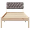 Ágykeret fejtámlával Barna és taupe 80 x 200 cm Tömör fenyőfa