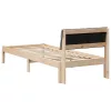 Ágykeret fejtámlával Barna és taupe 80 x 200 cm Tömör fenyőfa