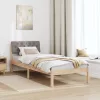 Ágykeret fejtámlával Barna és taupe 75 x 190 cm Tömör fenyőfa
