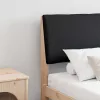 Kárpitozott fejtámla Fekete 200 cm Tömör fenyőfa