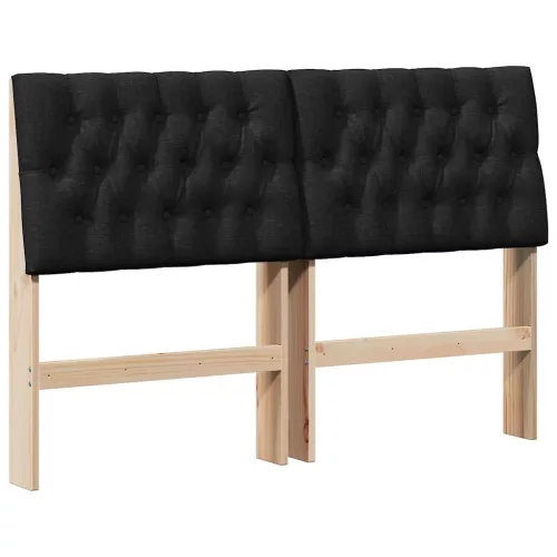 Kárpitozott fejtámla Fekete 160 cm Tömör fenyőfa