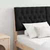 Kárpitozott fejtámla Fekete 150 cm Tömör fenyőfa
