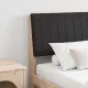 Kárpitozott fejtámla Fekete 200 cm Tömör fenyőfa