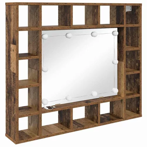 Tükörszekrény polcokkal Régi fa 91 x 15 x 76.5 cm Faanyag