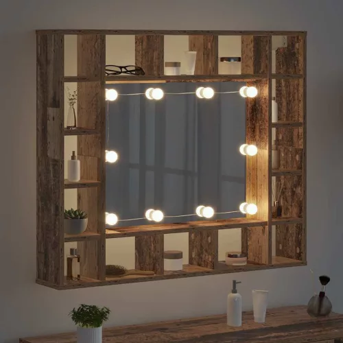 Tükörszekrény polcokkal Régi fa 91 x 15 x 76.5 cm Faanyag