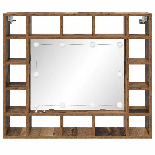 Tükörszekrény polcokkal Régi fa 91 x 15 x 76.5 cm Faanyag