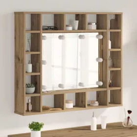   Tükörszekrény tükörrel kézműves tölgy 91 x 15 x 76.5 cm Faanyag