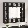 Tükörszekrény polcokkal Musta tammi 91 x 15 x 76.5 cm Faanyag