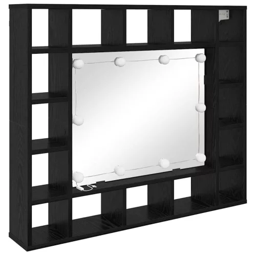 Tükörszekrény polcokkal Musta tammi 91 x 15 x 76.5 cm Faanyag
