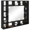 Tükörszekrény polcokkal Musta tammi 91 x 15 x 76.5 cm Faanyag