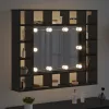 Tükörszekrény polcokkal Musta tammi 91 x 15 x 76.5 cm Faanyag