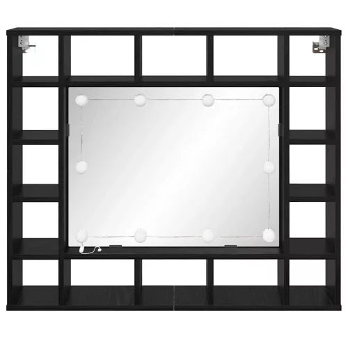 Tükörszekrény polcokkal Musta tammi 91 x 15 x 76.5 cm Faanyag