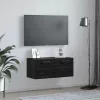Fali Szekrény Musta tammi 80 x 36.5 x 35 cm Faanyag