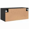 Fali Szekrény Musta tammi 80 x 36.5 x 35 cm Faanyag