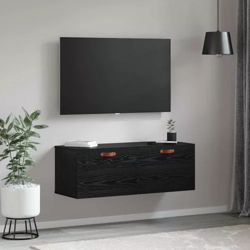 Fali Szekrény Musta tammi 100 x 36.5 x 35 cm Faanyag