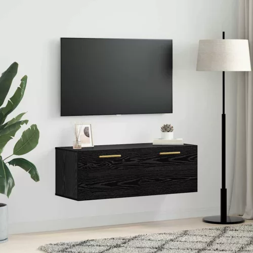 Fali Szekrény Musta tammi 100 x 36.5 x 35 cm Faanyag