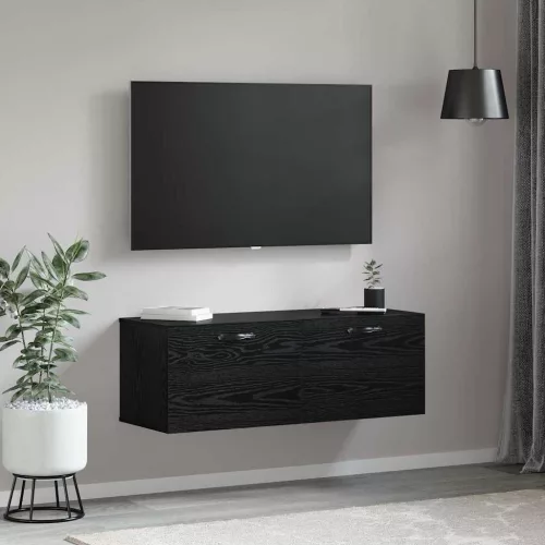 Fali Szekrény Musta tammi 100 x 36.5 x 35 cm Faanyag