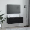 Fali Szekrény Musta tammi 100 x 36.5 x 35 cm Faanyag