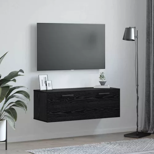 Fali Szekrény Musta tammi 100 x 36.5 x 35 cm Faanyag