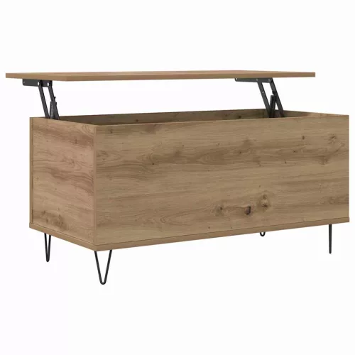 Dohányzóasztal kézműves tölgy 90 x 44.5 x 45 cm Faanyag