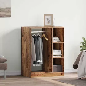 Ruhásszekrény polcokkal Régi fa 77 x 48 x 102 cm Faanyag