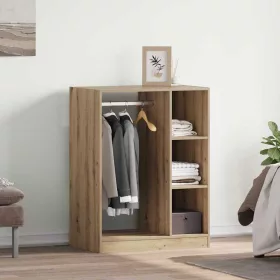   Ruhásszekrény polcokkal kézműves tölgy 77 x 48 x 102 cm Faanyag