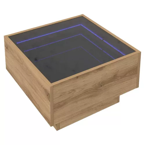 Dohányzóasztal kézműves tölgy 50 x 50 x 30 cm Faanyag
