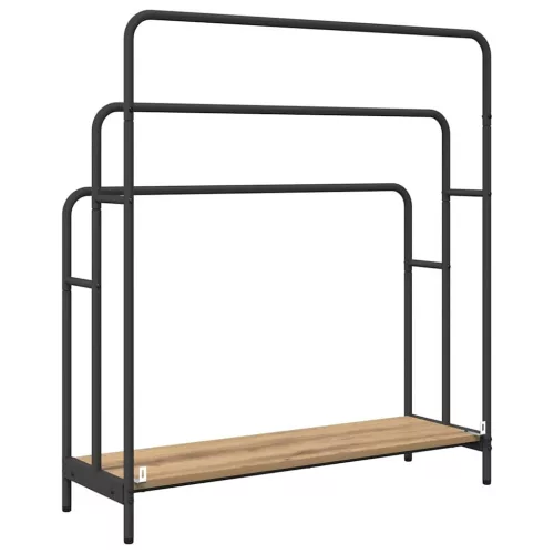 Ruhaszárító polcokkal kézműves tölgy 90 x 30 x 100.5 cm Faanyag