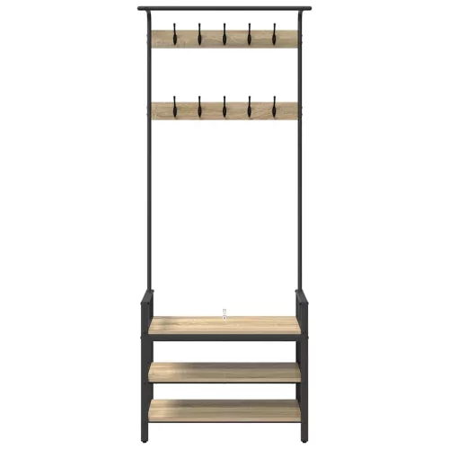 Kabáthorog polcokkal sonoma tölgy 75 x 34 x 184 cm Faanyag