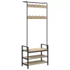 Kabáthorog polcokkal sonoma tölgy 75 x 34 x 184 cm Faanyag