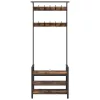 Kabáthorog polcokkal Füstölt tölgy 75 x 34 x 184 cm Faanyag