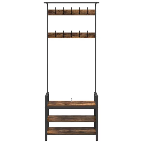 Kabáthorog polcokkal Füstölt tölgy 75 x 34 x 184 cm Faanyag