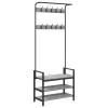 Kabáthorog polcokkal Szürke sonoma 75 x 34 x 184 cm Faanyag