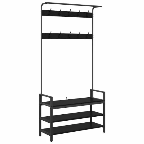 Kabáthorog polcokkal Egyéb Musta tammi 95 x 34 x 184 cm Faanyag