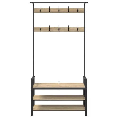 Kabáthorog polcokkal sonoma tölgy 95 x 34 x 184 cm Faanyag
