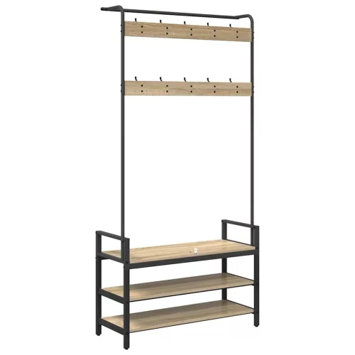 Kabáthorog polcokkal sonoma tölgy 95 x 34 x 184 cm Faanyag