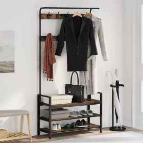   Kabáthorog polcokkal Füstölt tölgy 95 x 34 x 184 cm Faanyag
