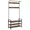 Kabáthorog polcokkal Füstölt tölgy 95 x 34 x 184 cm Faanyag